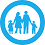 family blue circle icon